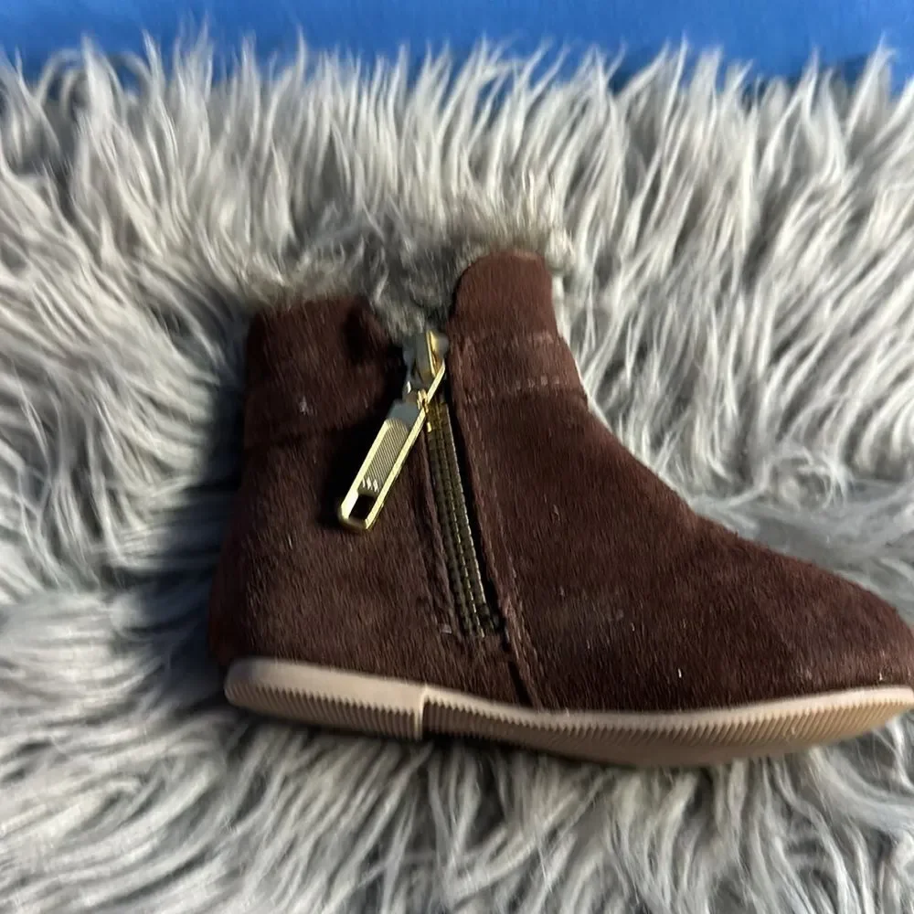 Janie & Jack Toddler Brown Suede Boots Faux Fur Lined Girls Winter Shoes